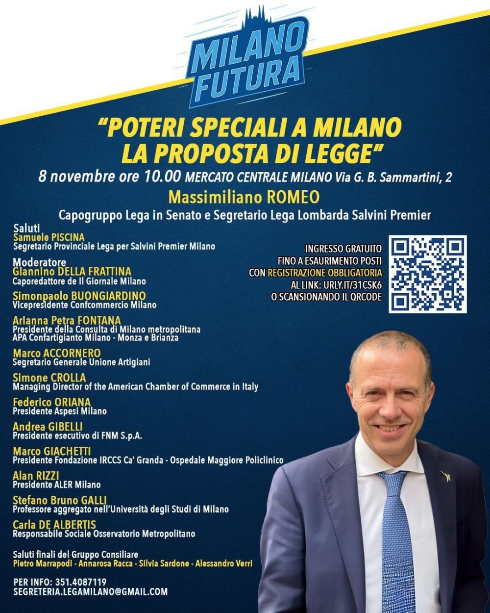 Milano Futura: al Mercato Centrale la proposta di legge di Massimiliano Romeo sui “poteri speciali” per Milano