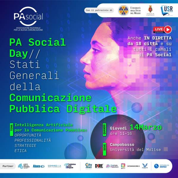 PA Social Day - Stati generali della comunicazione pubblica digitale, il 14 marzo l’evento a Campobasso e in diretta con 31 città italiane